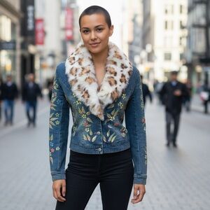 🎉HP🎉Stunning One-of-a-Kind Handpainted Denim Jacket